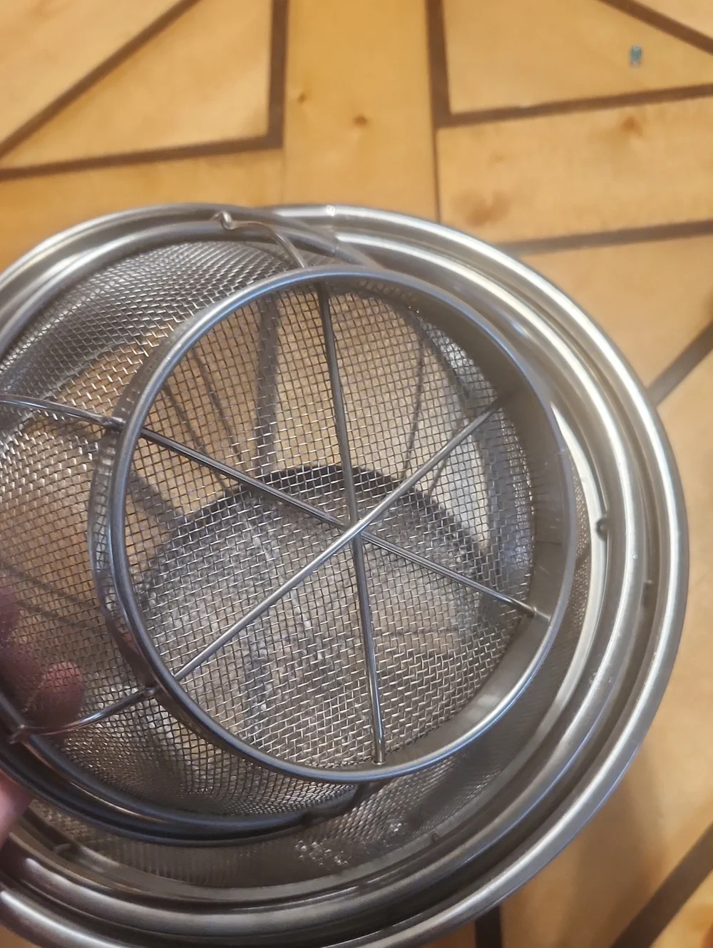 Set Of 3 Pampered Chef Colander Strainers Stainless Steel Mesh
